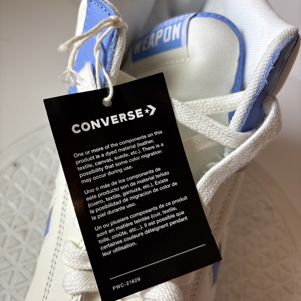 Rare! Men's 11.5 Converse Weapon A10597C Hi-Tops 'Carolina Blue' New (M3) - Picture 2 of 14
